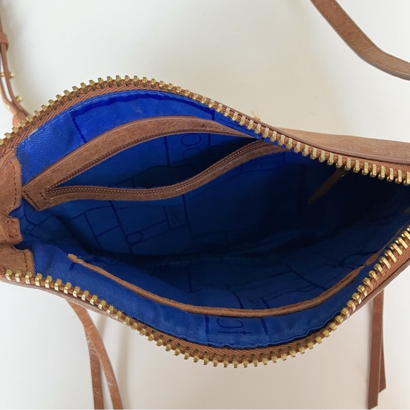 Botkier Mini Trigger Bag Brown Leather Crossbody Bag Moto Zippers Pockets Travel - Picture 7 of 11